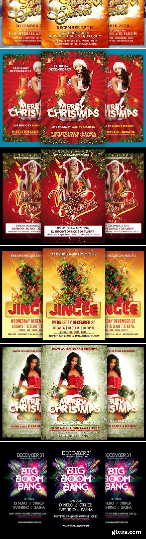 CM - Mega Christmas & NYE Flyer Bundle 981036