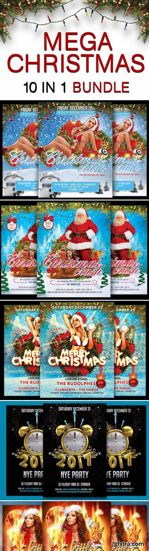 CM - Mega Christmas & NYE Flyer Bundle 981036