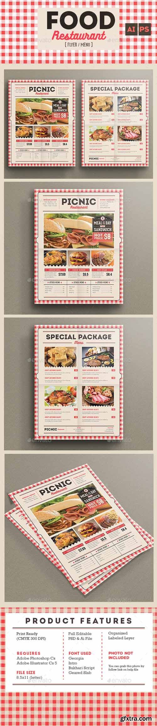 GR - Retro flyer menu food restaurant 13665015