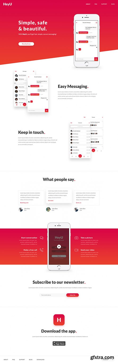 PSD Web Template - HeyU - Landing Page