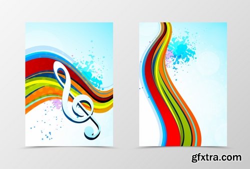 Collection book cover journal notebook flyer card business card banner vector image 32-25 EPS