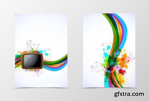 Collection book cover journal notebook flyer card business card banner vector image 32-25 EPS