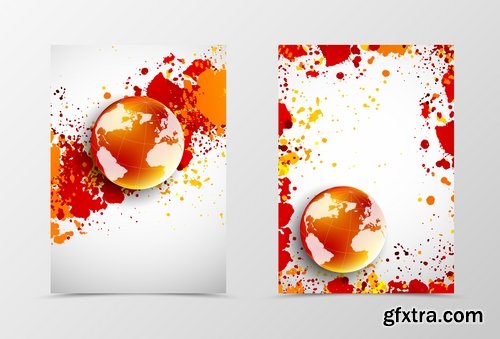 Collection book cover journal notebook flyer card business card banner vector image 32-25 EPS