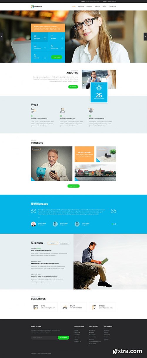 PSD Web Template - Consult Plus 1 - Responsive Business Theme