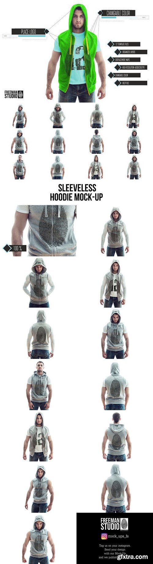 CM - Sleeveless Hoodie Mock-Up 1063075