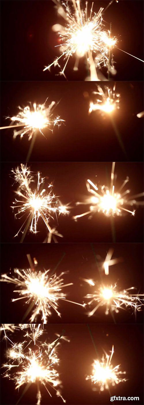 Two sparkler shining bright with red background