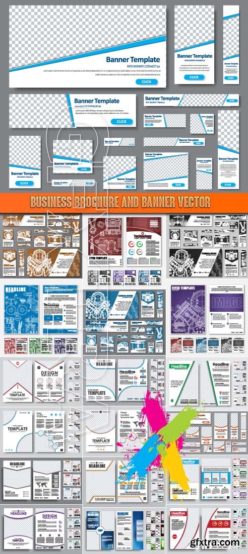 Business brochure and banner vector