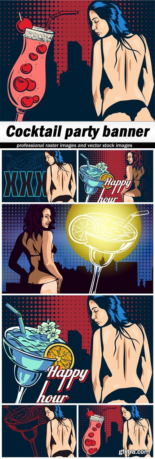 Cocktail party banner - 6 EPS