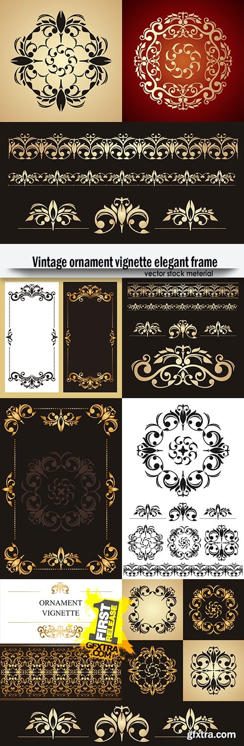 Vintage ornament vignette elegant frame