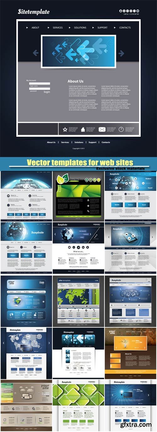 Vector templates for web sites