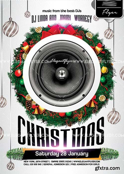 Christmas Party V25 Flyer PSD Template + Facebook Cover
