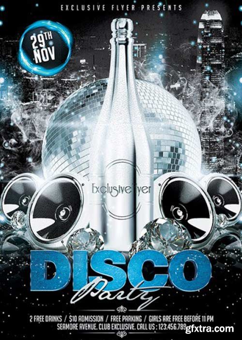 Disco Party V10 Premium Flyer Template + Facebook Cover