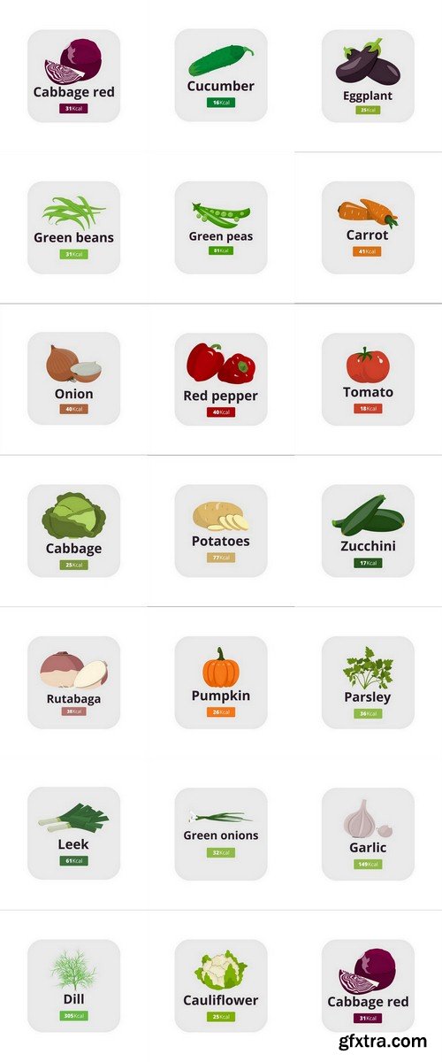 Vegetables - 20 EPS Vector Stock