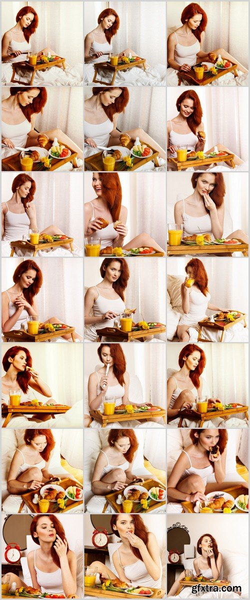 girl has breakfast - 21 UHQ JPEG Stock Images