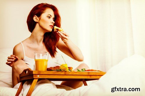 girl has breakfast - 21 UHQ JPEG Stock Images