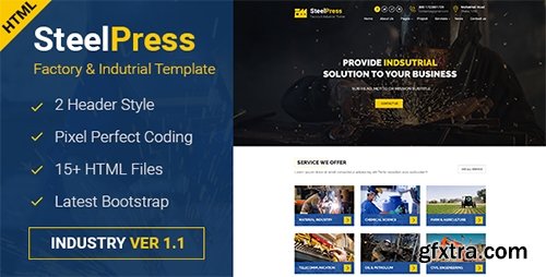 ThemeForest - SteelPress v1.0 - Industrial & Factory Business HTML Template - 18981365