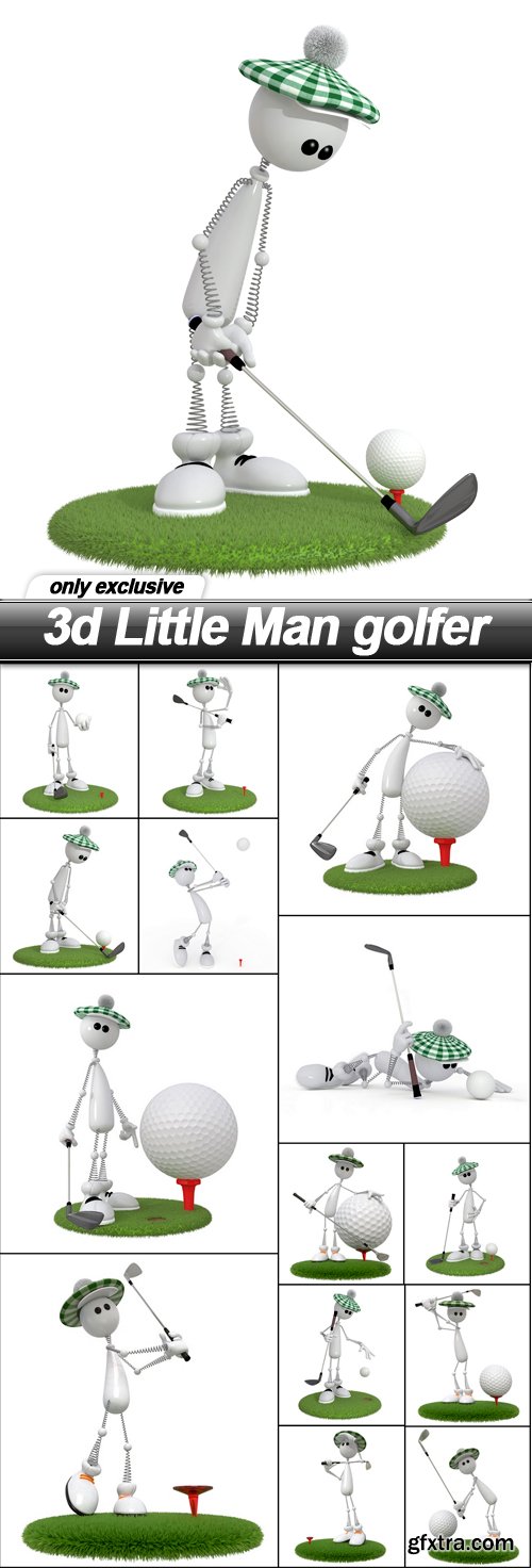 3d Little Man golfer - 14 UHQ JPEG