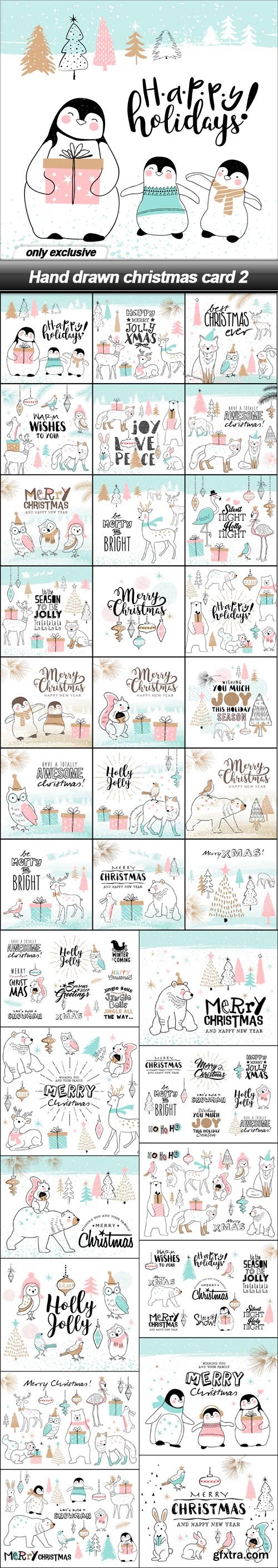 Hand drawn christmas card 2 - 33 EPS