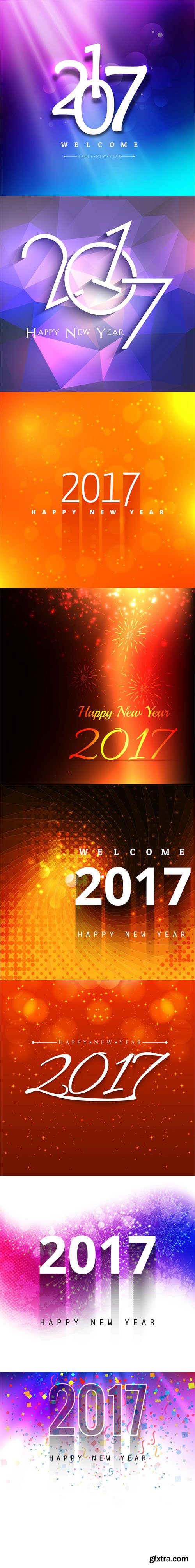 New Year 2017 Vector Backgrounds Vol.4