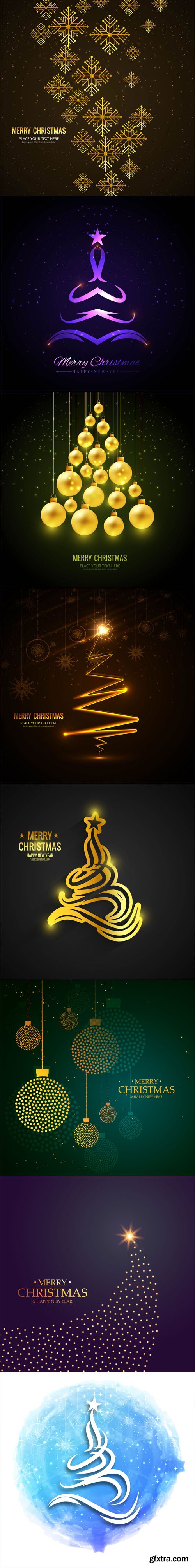 2017 Christmas Abstract Backgrounds Vector Collection