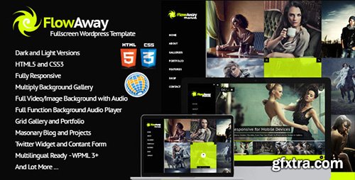 ThemeForest - FlowAway v1.0.4 - WP Fullscreen Video Image with Audio - 7019662