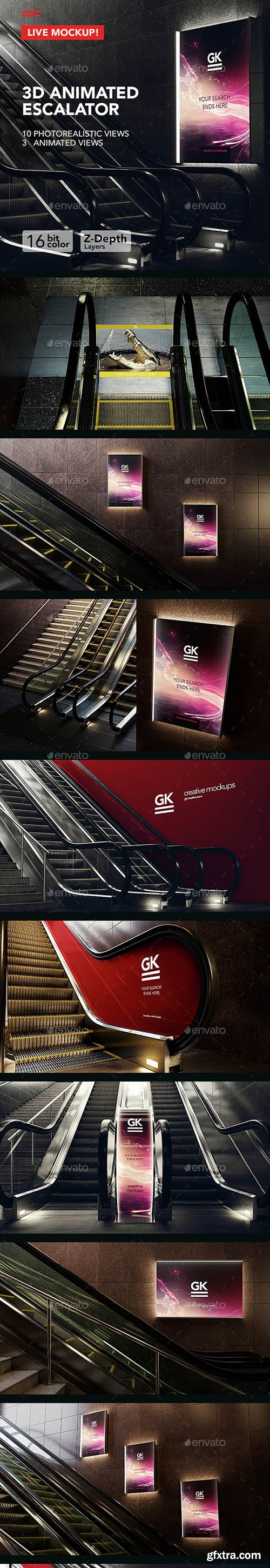 Graphicriver 3D Animated Escalator / Lightbox Mockup 14968742