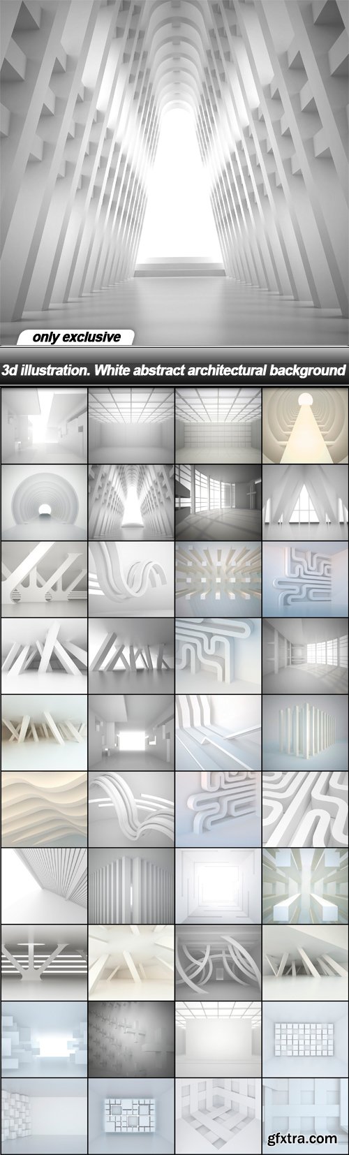 3d illustration. White abstract architectural background - 40 UHQ JPEG