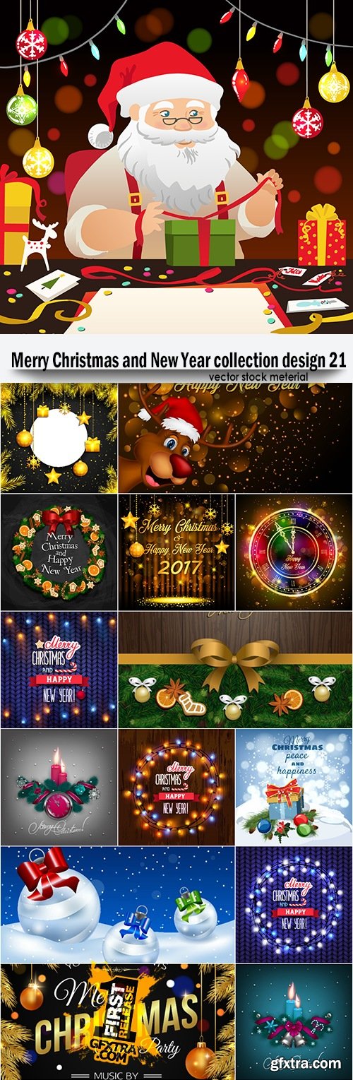 Merry Christmas and New Year collection design 21