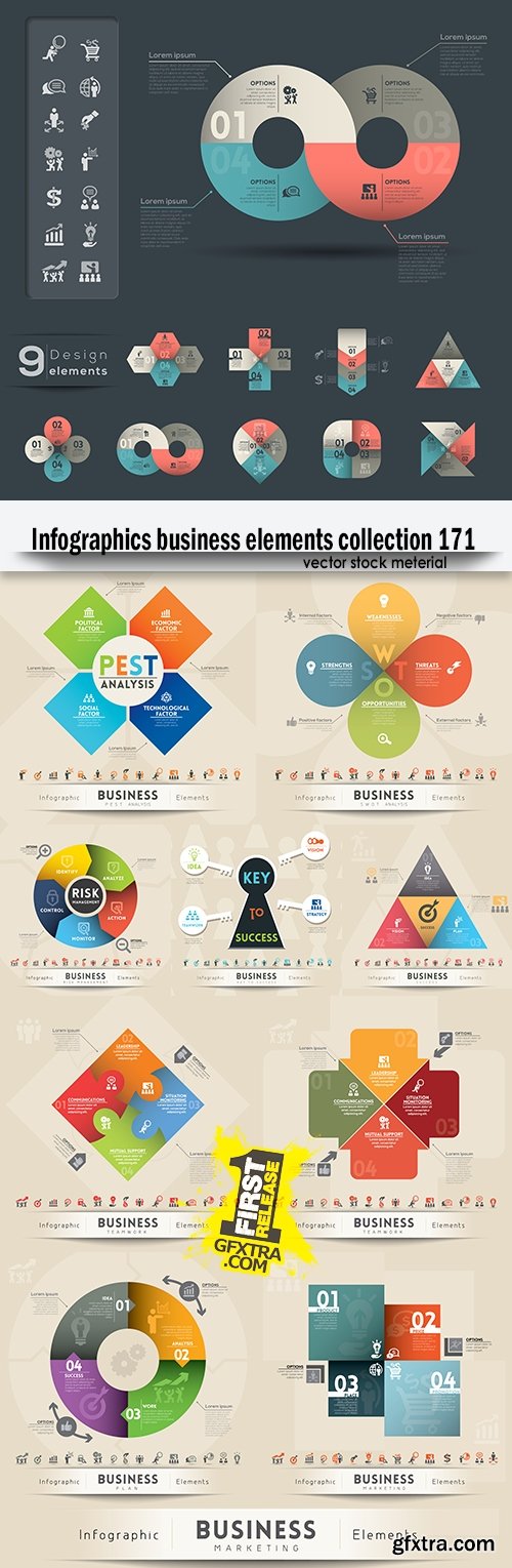 Infographics business elements collection 171