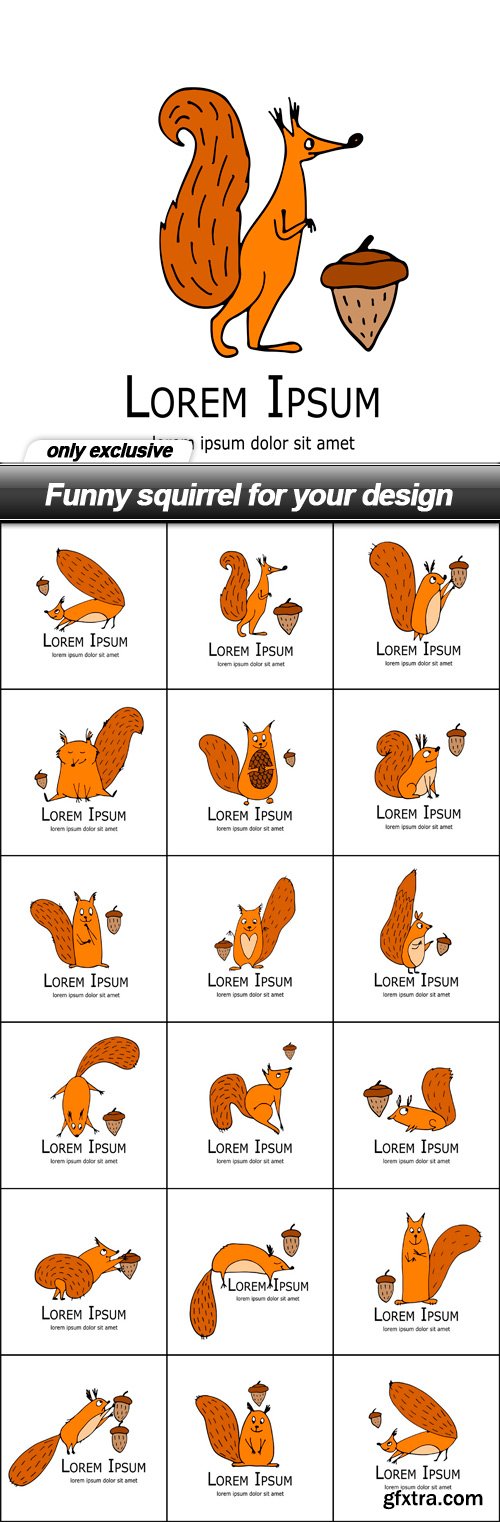 Funny squirrel for your design - 17 EPS