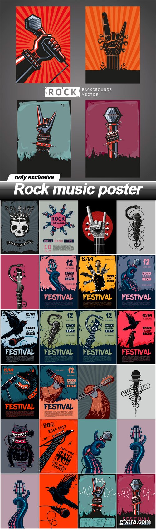 Rock music poster - 25 EPS