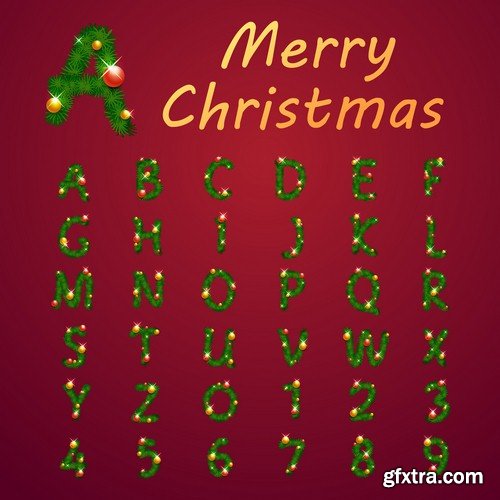 Christmas alphabet - 5 EPS