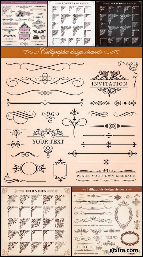 Vintage Design Elements - 6 EPS Vector Stock