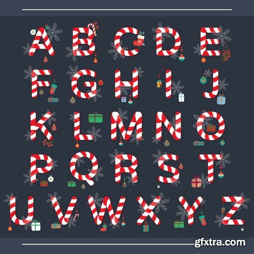 Christmas alphabet - 5 EPS