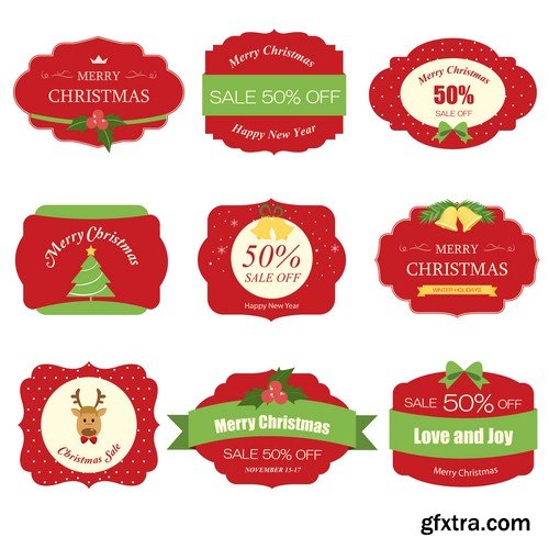 Christmas labels 3 - 8 EPS