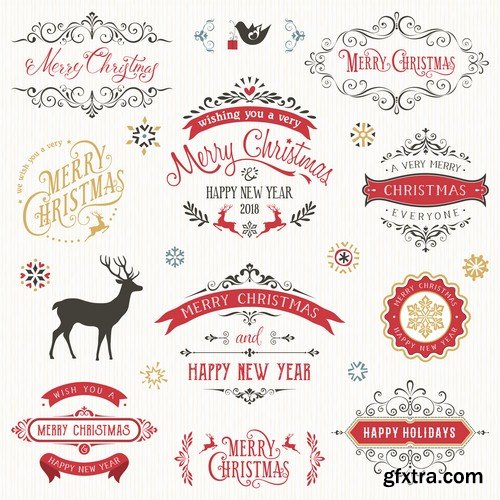 Christmas labels 3 - 8 EPS