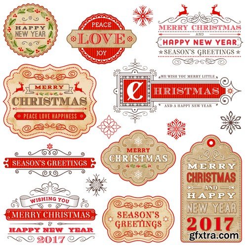 Christmas labels 3 - 8 EPS