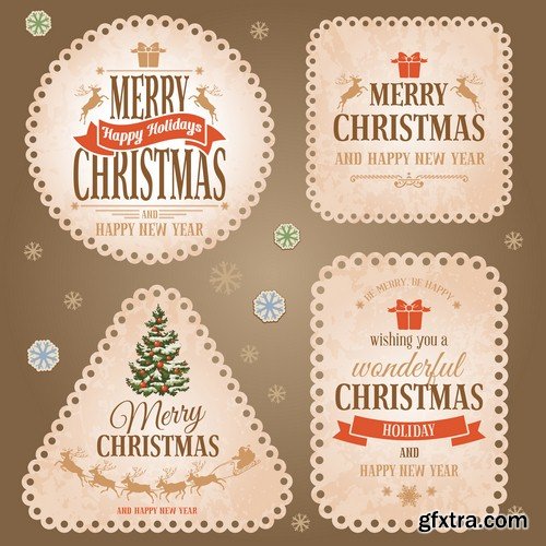 Christmas labels 3 - 8 EPS