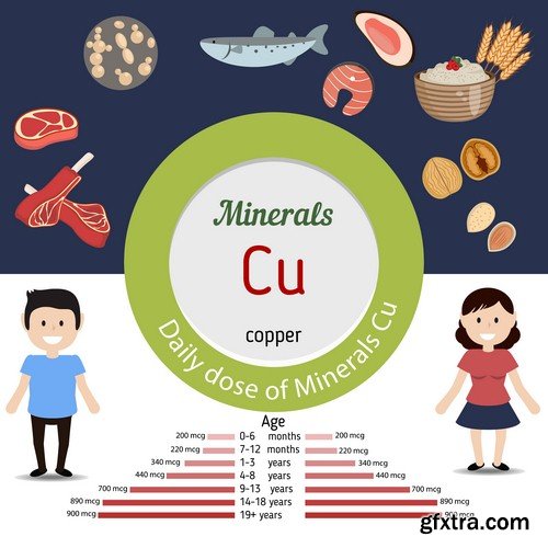 Minerals infographics - 9 EPS