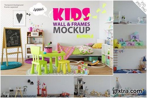 CM - Kids Wall & Frames Mockup - BUNDLE