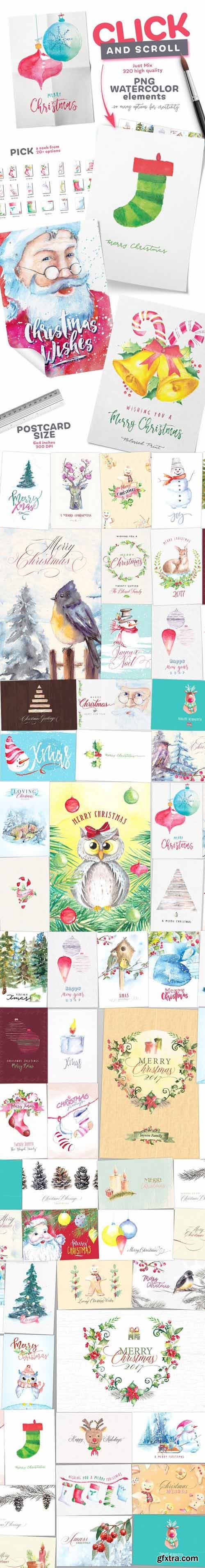 CM - Watercolor Christmas Bundle 1037746