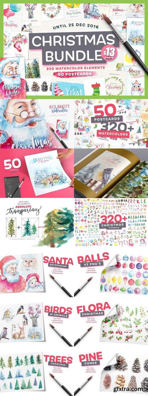 CM - Watercolor Christmas Bundle 1037746