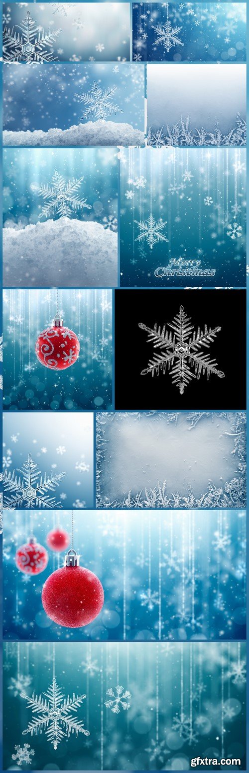 Christmas Baubles and Snowflakes 12X JPEG