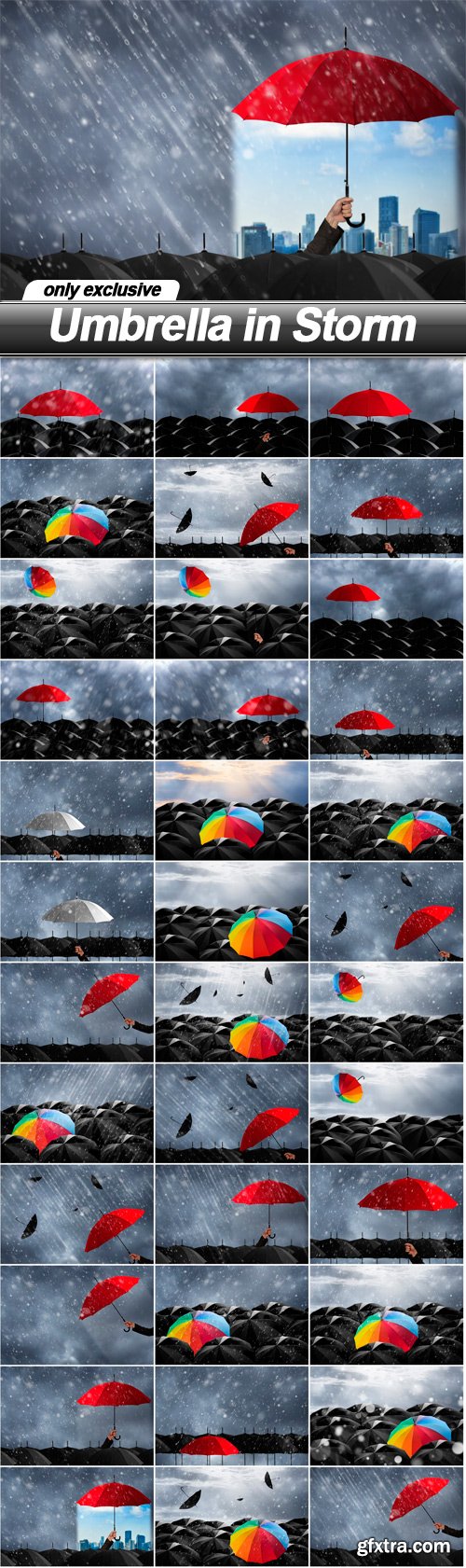 Umbrella in Storm - 37 UHQ JPEG