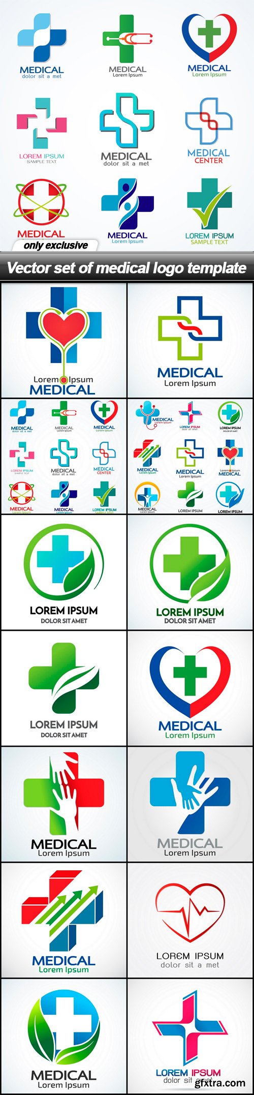 Vector set of medical logo template - 14 EPS