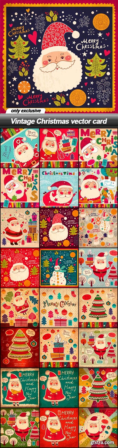 Vintage Christmas vector card - 25 EPS