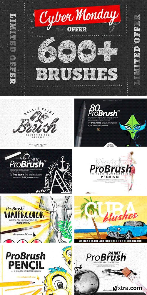 CM 1069657 - CYBER MONDAY 600+ Brushes Bundle