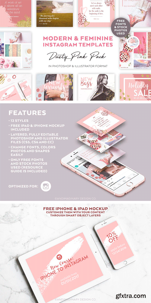 CM 1074361 - Dusty Pink INSTAGRAM BANNER Pack