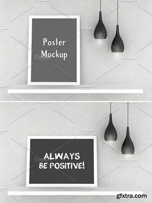 CM - Poster (on shelf) Mockup 323476