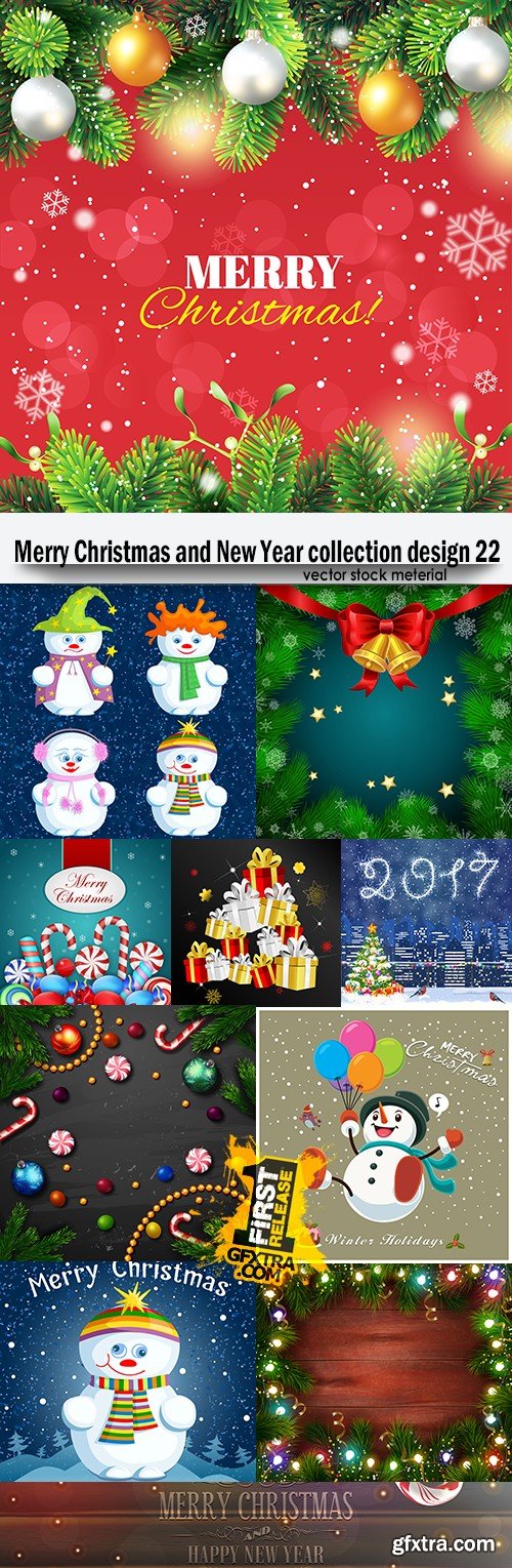 Merry Christmas and New Year collection design 22
